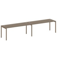 Metal System Quattro 4x4 40БП.СМ-2.5 (Вяз благородный/Мокко) Рабочая станция на 2 раб.места на П-образном м/к