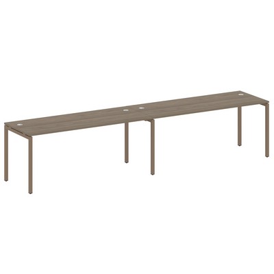 Metal System Quattro 4x4 40БП.СМ-2.5 (Вяз благородный/Мокко) Рабочая станция на 2 раб.места на П-образном м/к