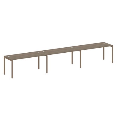 Metal System Quattro 4x4 40БП.СМ-3.4 (Вяз благородный/Мокко) Рабочая станция на 3 раб.места на П-образном м/к