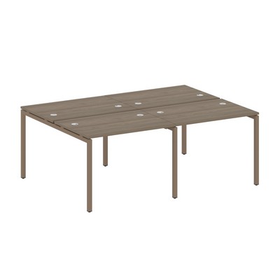 Metal System Quattro 4x4 40БП.СМ-4.1 (Вяз благородный/Мокко) Рабочая станция на 4 раб.места на П-образном м/к