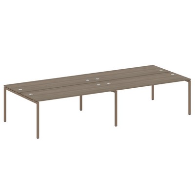 Metal System Quattro 4x4 40БП.СМ-4.5 (Вяз благородный/Мокко) Рабочая станция на 4 раб.места на П-образном м/к