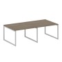 Metal System Quattro 4x4 40БО.ПРГ-2.2 (Вяз благородный/Серый) Переговорный стол, 2 столешницы на О-образном м/к