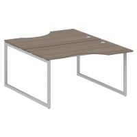 Metal System Quattro 4x4 40БО.РАС-СА-2.2 (Вяз благородный/Серый) Рабочая станция криволинейная на О-образном м/к