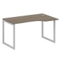 Metal System Quattro 4x4 40БО.СА-2 Пр (Вяз благородный/Серый) Стол криволинейный правый на О-образном м/к