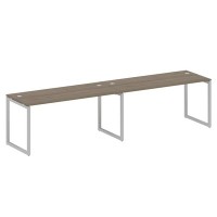 Metal System Quattro 4x4 40БО.СМ-2.4 (Вяз благородный/Серый) Рабочая станция на 2 раб.места на О-образном м/к