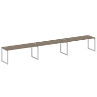 Metal System Quattro 4x4 40БО.СМ-3.5 (Вяз благородный/Серый) Рабочая станция на 3 раб.места на О-образном м/к