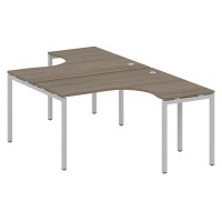 Metal System Quattro 4x4 40БП.РАС-СА-2.3 (Вяз благородный/Серый) Рабочая станция криволинейная на П-образном м/к