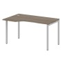 Metal System Quattro 4x4 40БП.СА-2 Л (Вяз благородный/Серый) Стол криволинейный левый на П-образном м/к