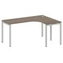 Metal System Quattro 4x4 40БП.СА-4 Пр (Вяз благородный/Серый) Стол криволинейный правый на П-образном м/к