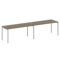 Metal System Quattro 4x4 40БП.СМ-2.4 (Вяз благородный/Серый) Рабочая станция на 2 раб.места на П-образном м/к