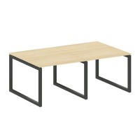 Metal System Quattro 5x5 50БО.ПРГ-2.1 (Акация лорка/Антрацит) Переговорный стол на О-образном м/к