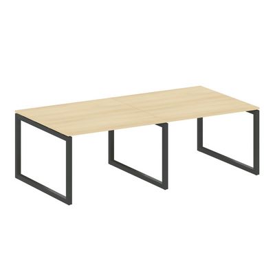 Metal System Quattro 5x5 50БО.ПРГ-2.2 (Акация лорка/Антрацит) Переговорный стол на О-образном м/к