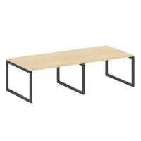 Metal System Quattro 5x5 50БО.ПРГ-2.3 (Акация лорка/Антрацит) Переговорный стол на О-образном м/к