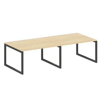 Metal System Quattro 5x5 50БО.ПРГ-2.3 (Акация лорка/Антрацит) Переговорный стол на О-образном м/к