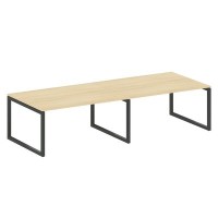 Metal System Quattro 5x5 50БО.ПРГ-2.4 (Акация лорка/Антрацит) Переговорный стол на О-образном м/к