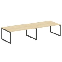 Metal System Quattro 5x5 50БО.ПРГ-2.5 (Акация лорка/Антрацит) Переговорный стол на О-образном м/к