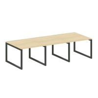 Metal System Quattro 5x5 50БО.ПРГ-3.1 (Акация лорка/Антрацит) Переговорный стол на О-образном м/к