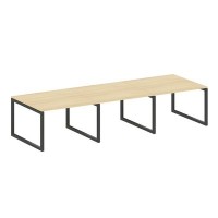 Metal System Quattro 5x5 50БО.ПРГ-3.2 (Акация лорка/Антрацит) Переговорный стол на О-образном м/к