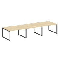 Metal System Quattro 5x5 50БО.ПРГ-3.3 (Акация лорка/Антрацит) Переговорный стол на О-образном м/к