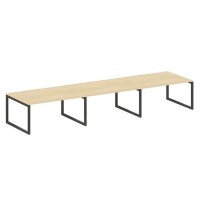 Metal System Quattro 5x5 50БО.ПРГ-3.4 (Акация лорка/Антрацит) Переговорный стол на О-образном м/к