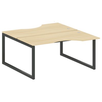 Metal System Quattro 5x5 50БО.РАС-СА-2.1 (Акация лорка/Антрацит) Рабочая станция криволинейная на О-образном м/к