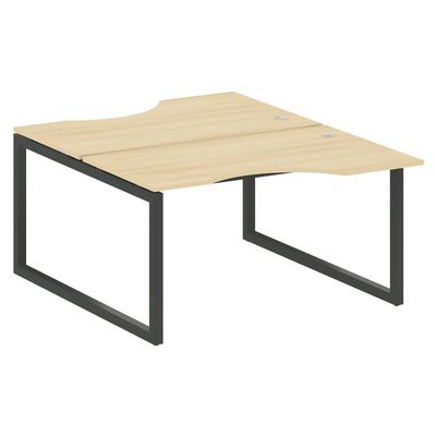 Metal System Quattro 5x5 50БО.РАС-СА-2.2 (Акация лорка/Антрацит) Рабочая станция криволинейная на О-образном м/к