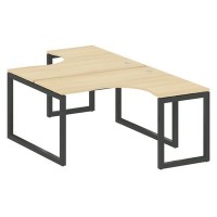 Metal System Quattro 5x5 50БО.РАС-СА-2.3 (Акация лорка/Антрацит) Рабочая станция криволинейная на О-образном м/к