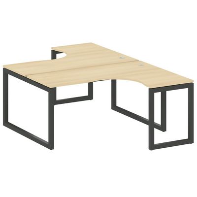 Metal System Quattro 5x5 50БО.РАС-СА-2.4 (Акация лорка/Антрацит) Рабочая станция криволинейная на О-образном м/к