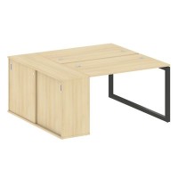 Metal System Quattro 5x5 50БО.РС-СШК-1.2 (Акация лорка/Антрацит) Рабочая станция на О-образном м/к с опорным шкафом-купе