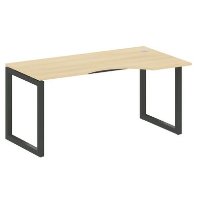 Metal System Quattro 5x5 50БО.СА-1 Пр (Акация лорка/Антрацит) Стол криволинейный правый на О-образном м/к