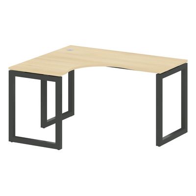 Metal System Quattro 5x5 50БО.СА-3 Л (Акация лорка/Антрацит) Стол криволинейный левый на О-образном м/к