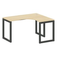 Metal System Quattro 5x5 50БО.СА-3 Пр (Акация лорка/Антрацит) Стол криволинейный правый на О-образном м/к