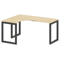 Metal System Quattro 5x5 50БО.СА-4 Л (Акация лорка/Антрацит) Стол криволинейный левый на О-образном м/к