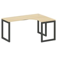 Metal System Quattro 5x5 50БО.СА-4 Пр (Акация лорка/Антрацит) Стол криволинейный правый на О-образном м/к