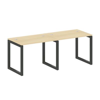 Metal System Quattro 5x5 50БО.СМ-2.1 (Акация лорка/Антрацит) Рабочая станция на 2 раб.места на О-образном м/к