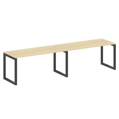 Metal System Quattro 5x5 50БО.СМ-2.4 (Акация лорка/Антрацит) Рабочая станция на 2 раб.места на О-образном м/к