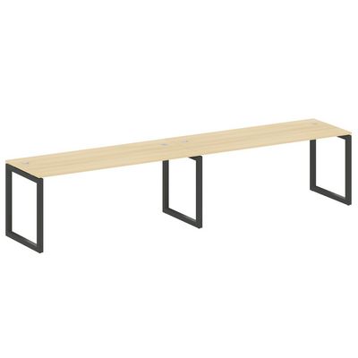 Metal System Quattro 5x5 50БО.СМ-2.5 (Акация лорка/Антрацит) Рабочая станция на 2 раб.места на О-образном м/к