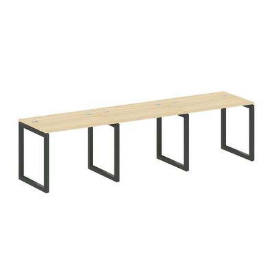 Metal System Quattro 5x5 50БО.СМ-3.1 (Акация лорка/Антрацит) Рабочая станция на 3 раб.места на О-образном м/к