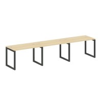 Metal System Quattro 5x5 50БО.СМ-3.2 (Акация лорка/Антрацит) Рабочая станция на 3 раб.места на О-образном м/к