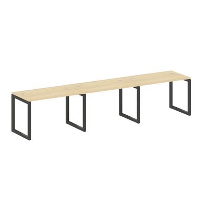 Metal System Quattro 5x5 50БО.СМ-3.2 (Акация лорка/Антрацит) Рабочая станция на 3 раб.места на О-образном м/к