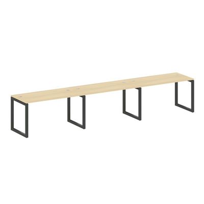 Metal System Quattro 5x5 50БО.СМ-3.3 (Акация лорка/Антрацит) Рабочая станция на 3 раб.места на О-образном м/к