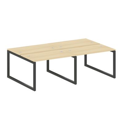 Metal System Quattro 5x5 50БО.СМ-4.2 (Акация лорка/Антрацит) Рабочая станция на 4 раб.места на О-образном м/к