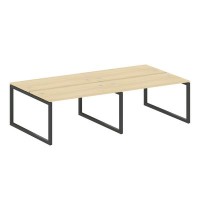 Metal System Quattro 5x5 50БО.СМ-4.3 (Акация лорка/Антрацит) Рабочая станция на 4 раб.места на О-образном м/к