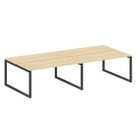 Metal System Quattro 5x5 50БО.СМ-4.4 (Акация лорка/Антрацит) Рабочая станция на 4 раб.места на О-образном м/к