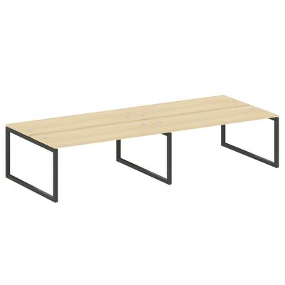 Metal System Quattro 5x5 50БО.СМ-4.5 (Акация лорка/Антрацит) Рабочая станция на 4 раб.места на О-образном м/к