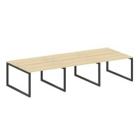 Metal System Quattro 5x5 50БО.СМ-6.2 (Акация лорка/Антрацит) Рабочая станция на 6 раб.мест на О-образном м/к