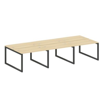 Metal System Quattro 5x5 50БО.СМ-6.2 (Акация лорка/Антрацит) Рабочая станция на 6 раб.мест на О-образном м/к