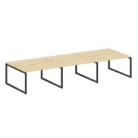 Metal System Quattro 5x5 50БО.СМ-6.3 (Акация лорка/Антрацит) Рабочая станция на 6 раб.мест на О-образном м/к