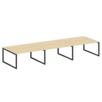 Metal System Quattro 5x5 50БО.СМ-6.4 (Акация лорка/Антрацит) Рабочая станция на 6 раб.мест на О-образном м/к