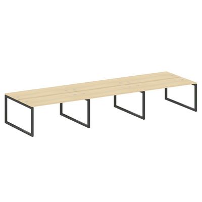 Metal System Quattro 5x5 50БО.СМ-6.4 (Акация лорка/Антрацит) Рабочая станция на 6 раб.мест на О-образном м/к